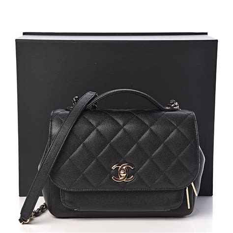 CHANEL Caviar Quilted Small Business Affinity Flap Black 